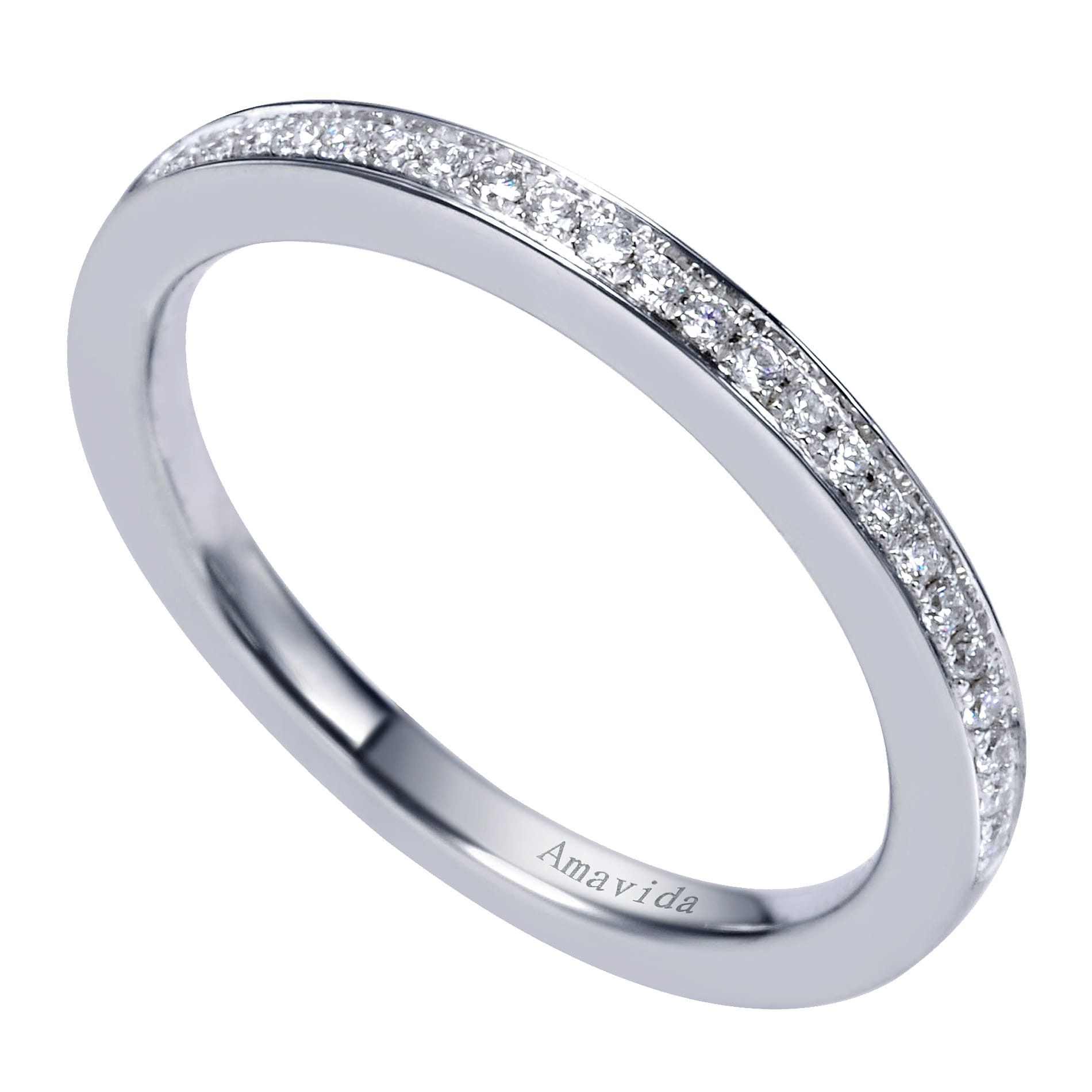 18K White Gold Matching Wedding Band - 0.11 ct - Shot 3