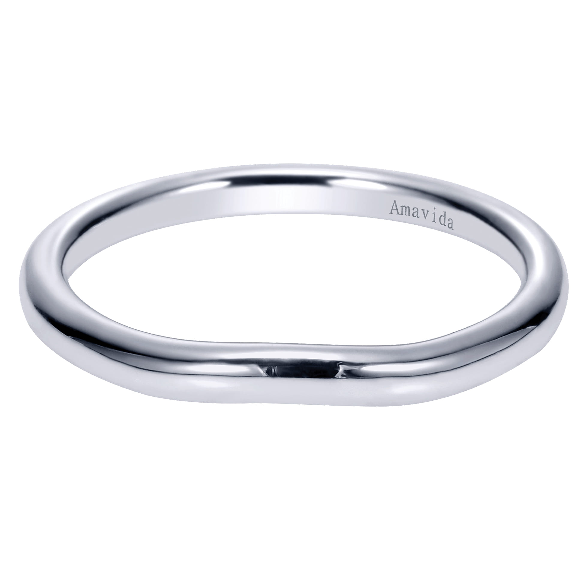 18K White Gold Matching Wedding Band - Shot 1