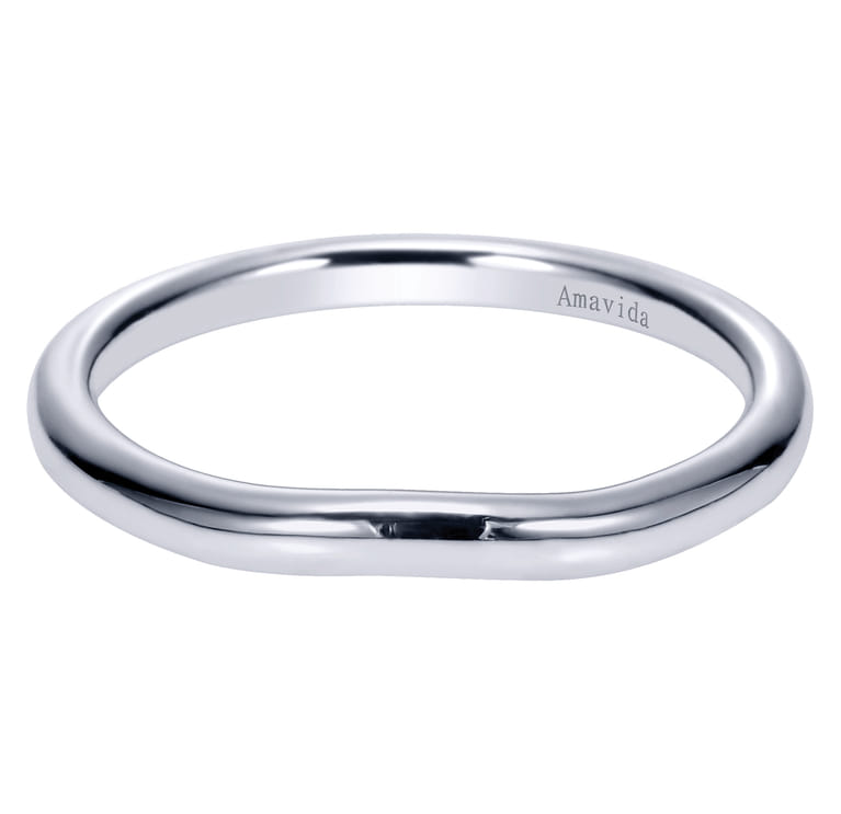 18K White Gold Matching Wedding Band - Shot 1
