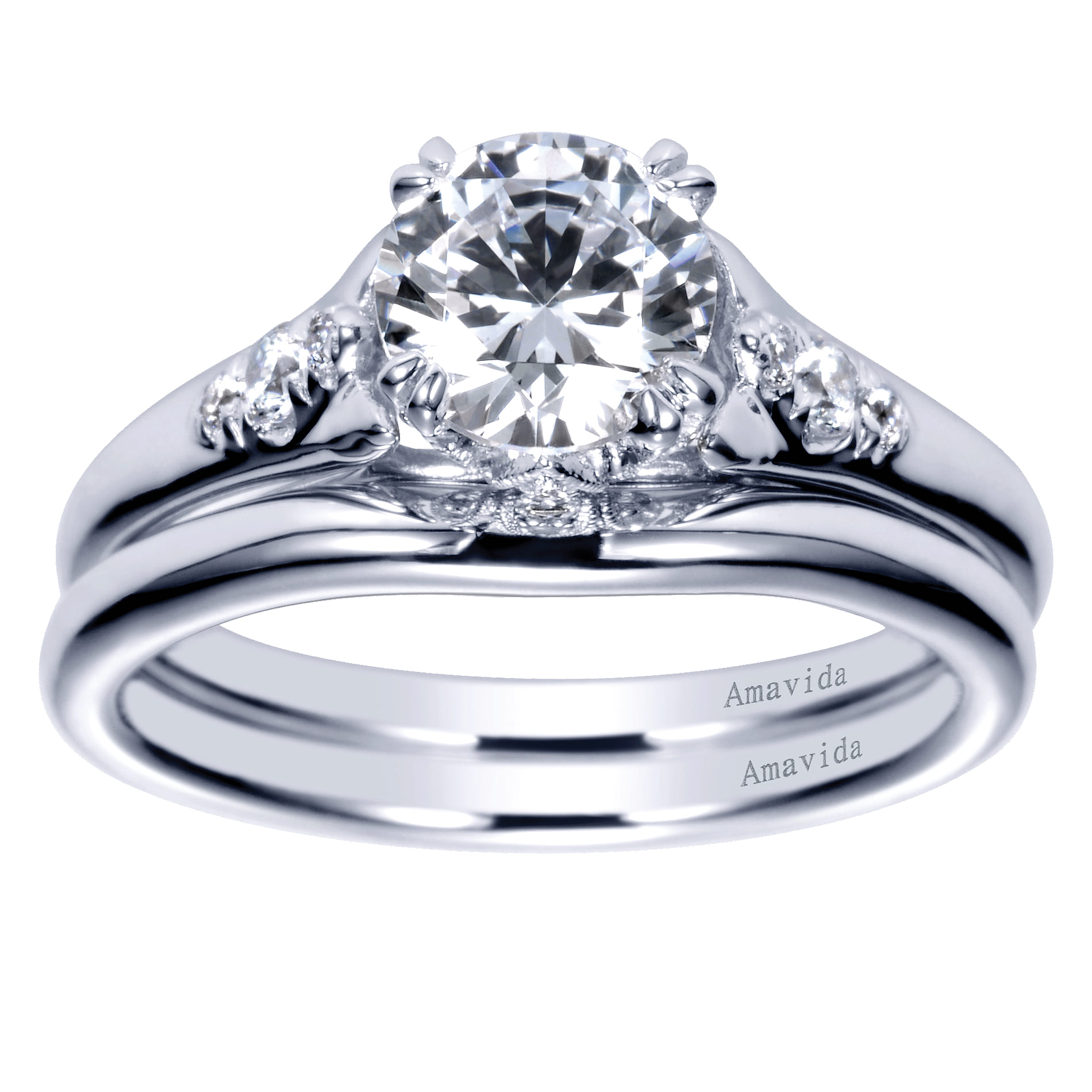 18K White Gold Matching Wedding Band - Shot 4