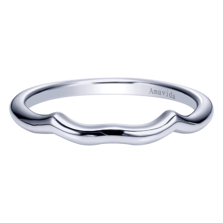 18K White Gold Matching Wedding Band - Shot 1