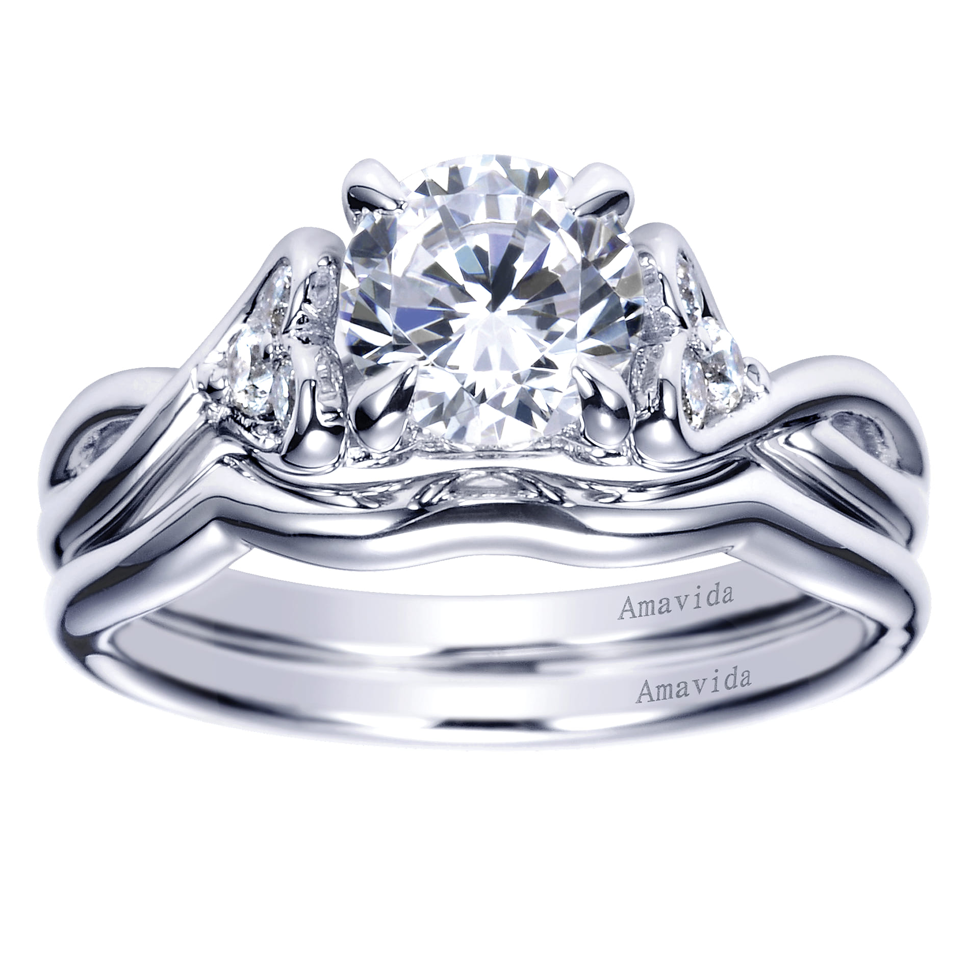 18K White Gold Matching Wedding Band - Shot 4