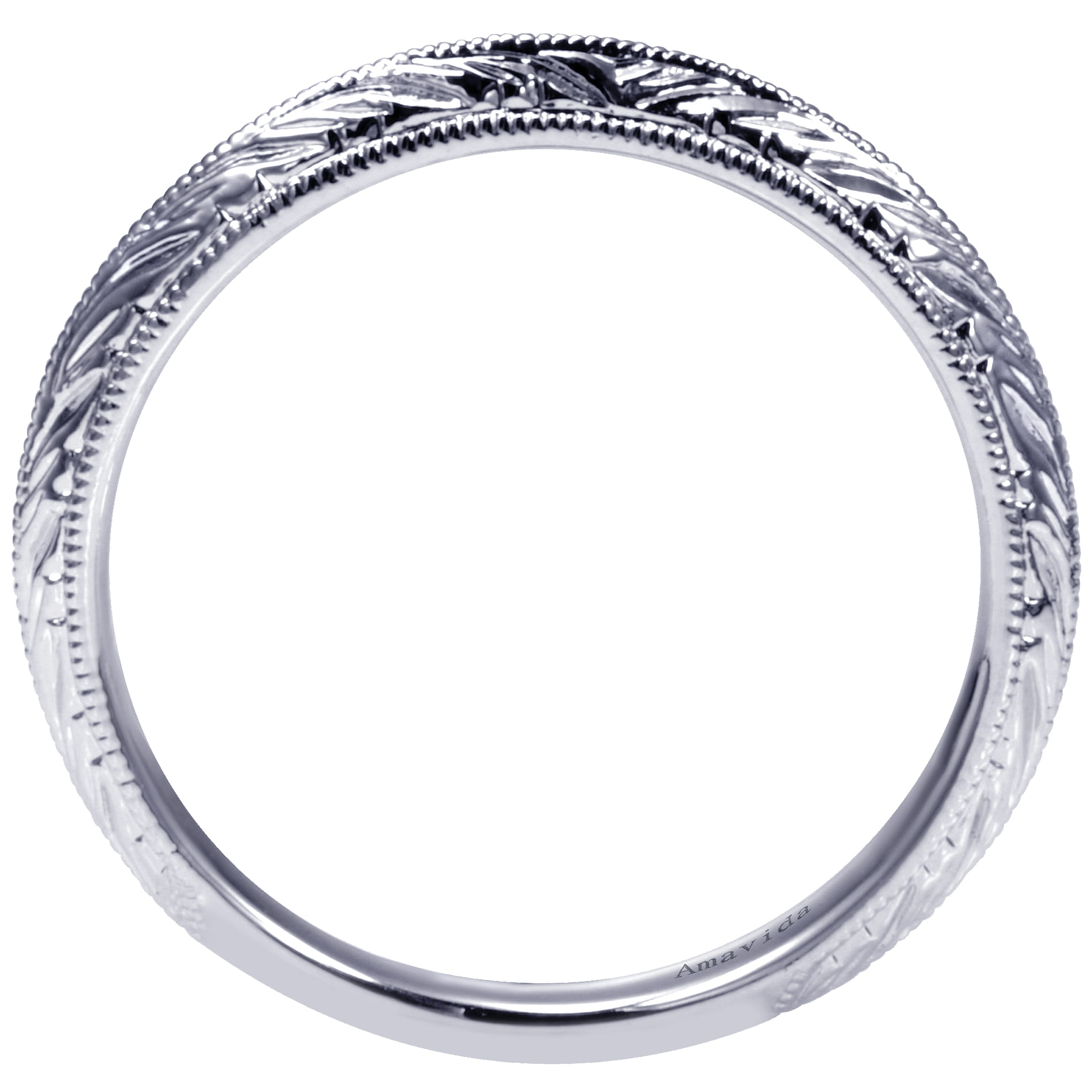 18K White Gold Matching Wedding Band - Shot 2
