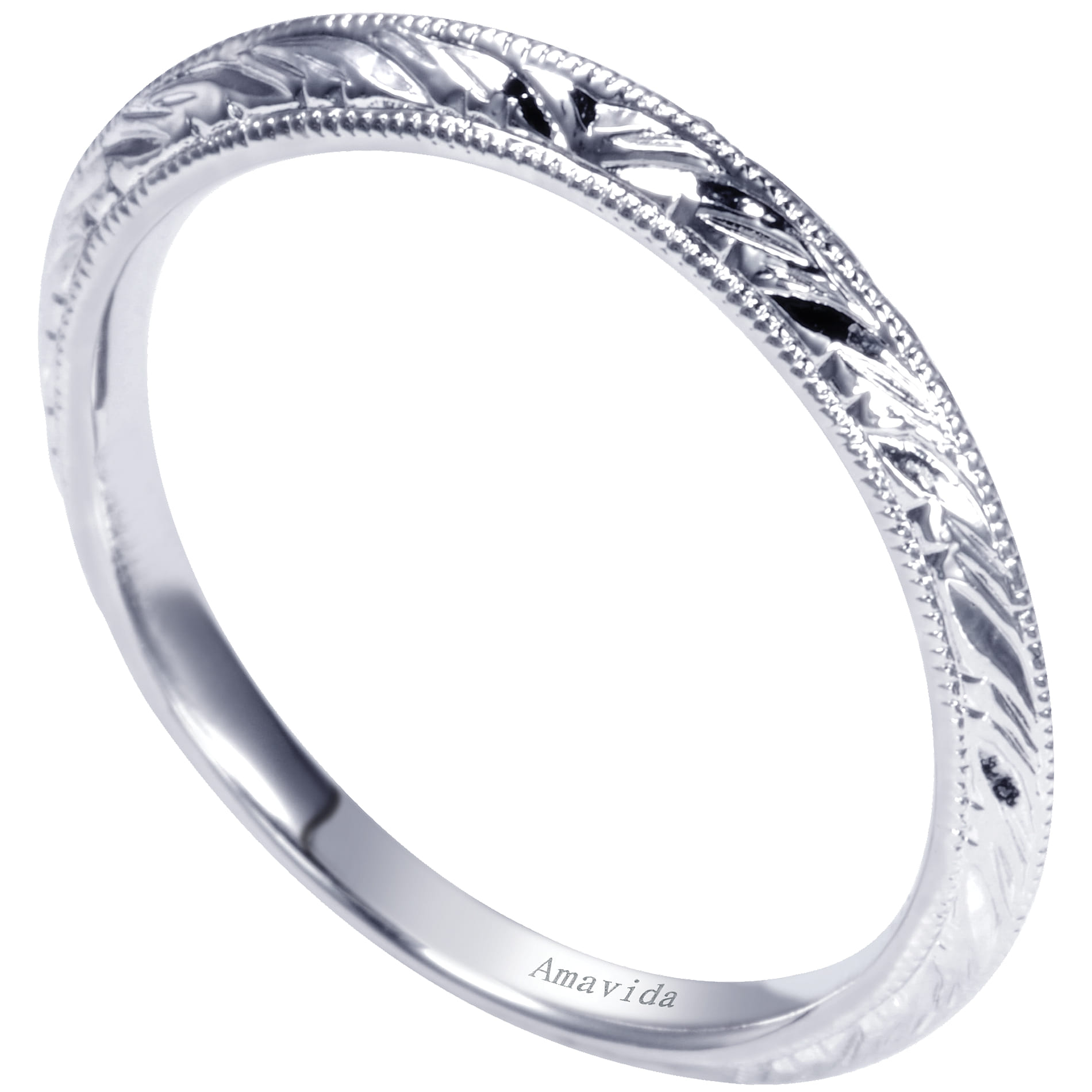 18K White Gold Matching Wedding Band - Shot 3