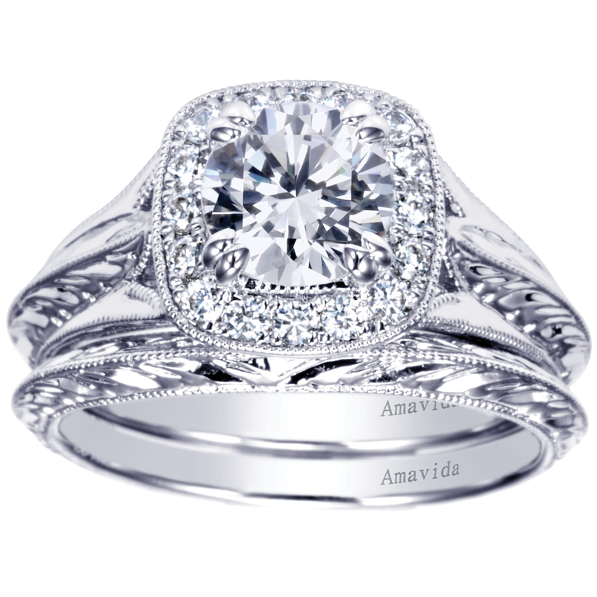 18K White Gold Matching Wedding Band - Shot 4