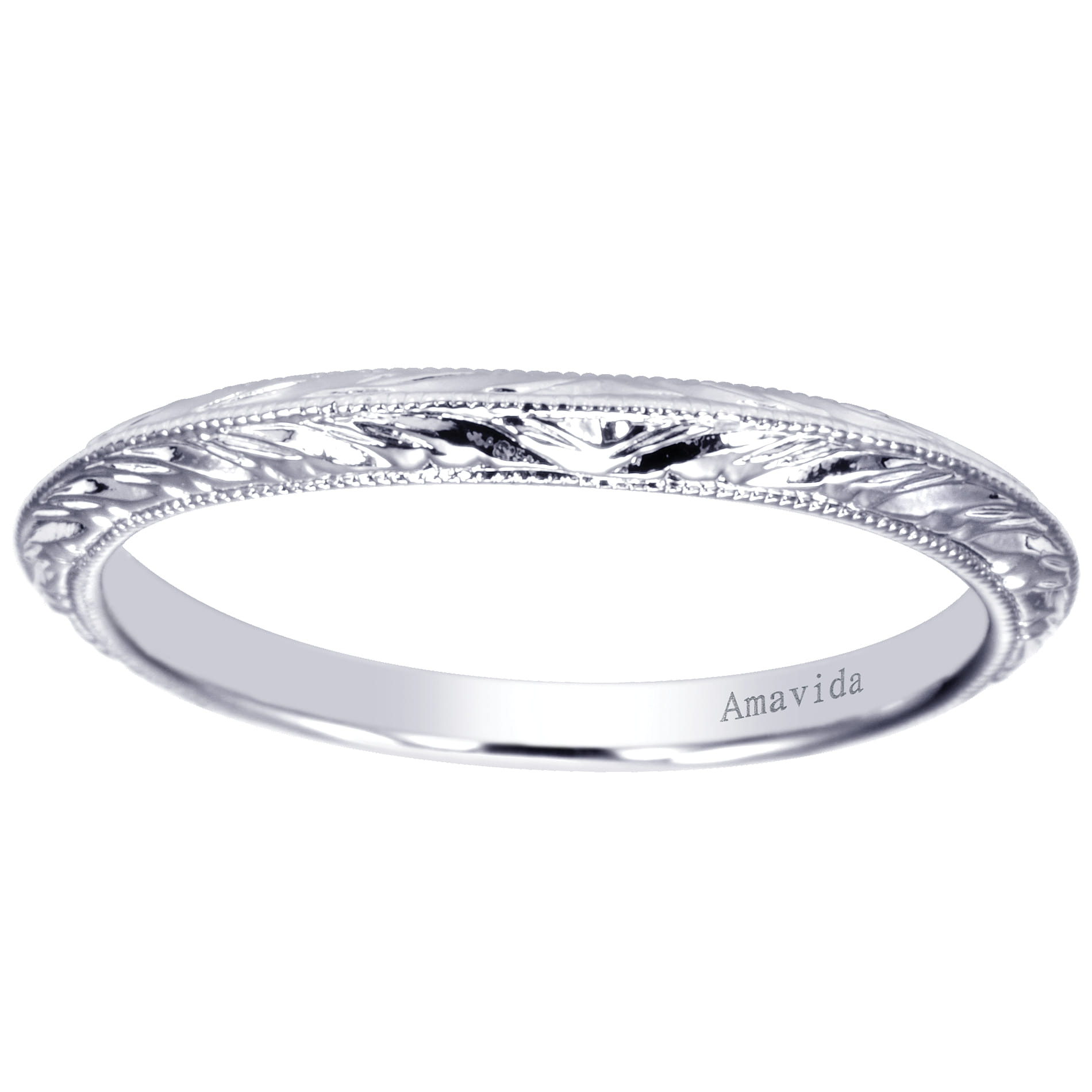 18K White Gold Matching Wedding Band - Shot 5