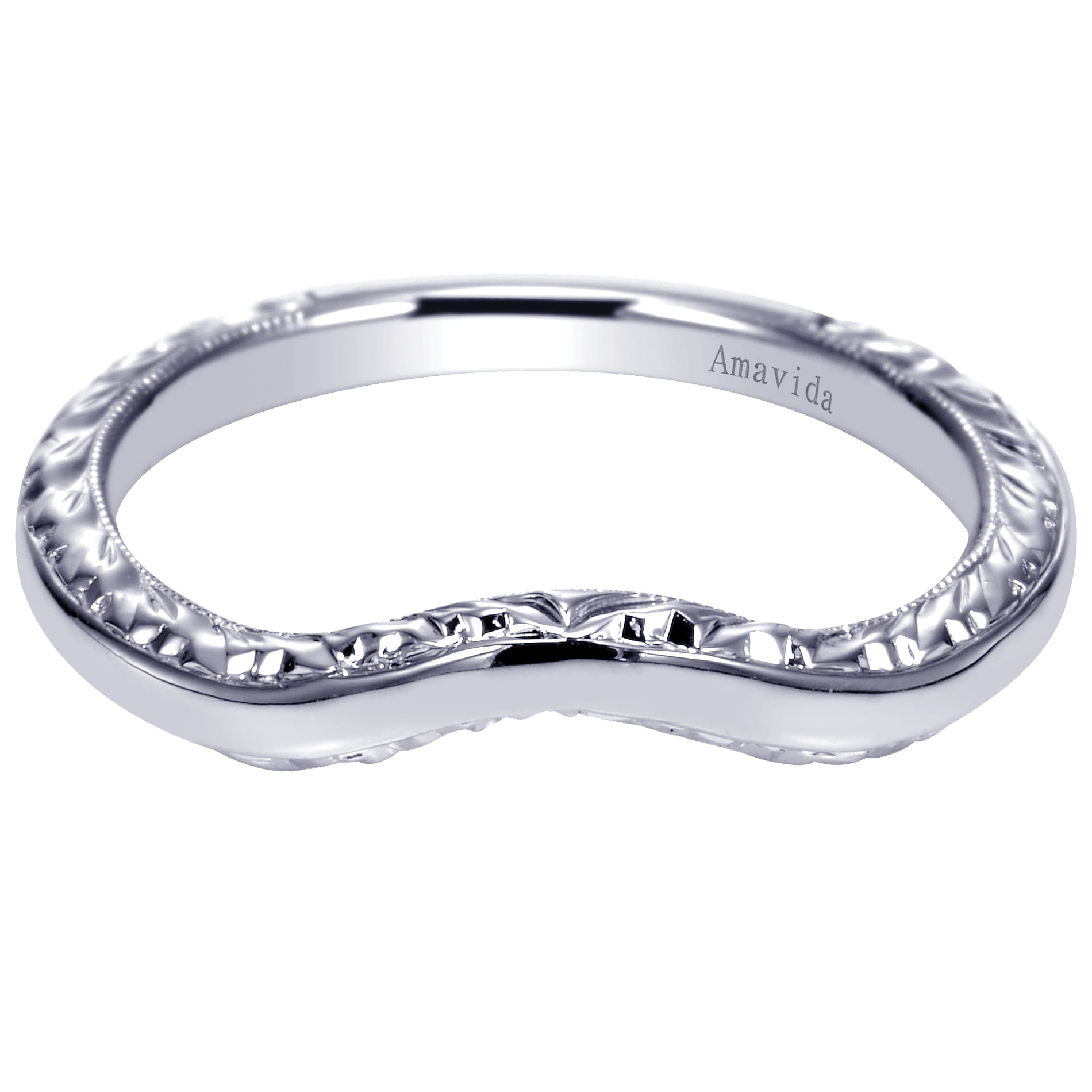 18K White Gold Matching Wedding Band - Shot 1