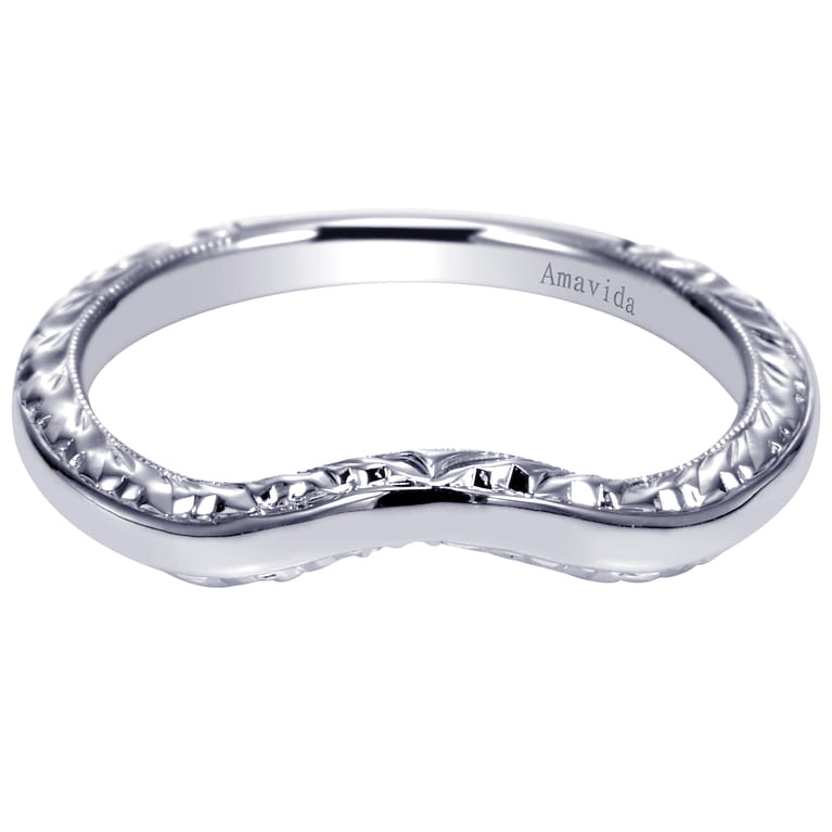 18K White Gold Matching Wedding Band - Shot 1