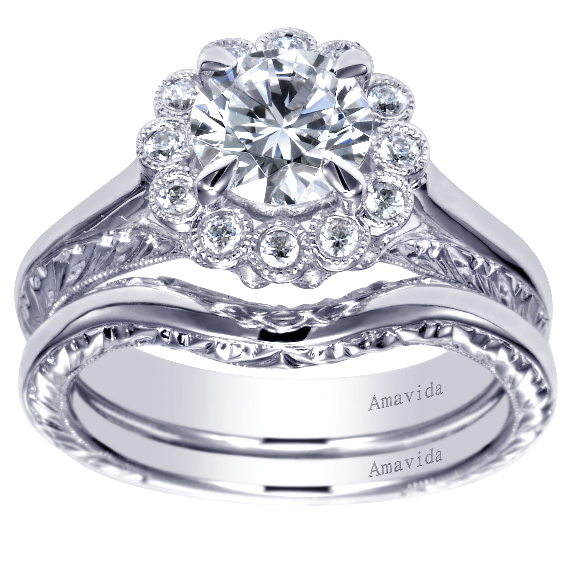 18K White Gold Matching Wedding Band - Shot 4