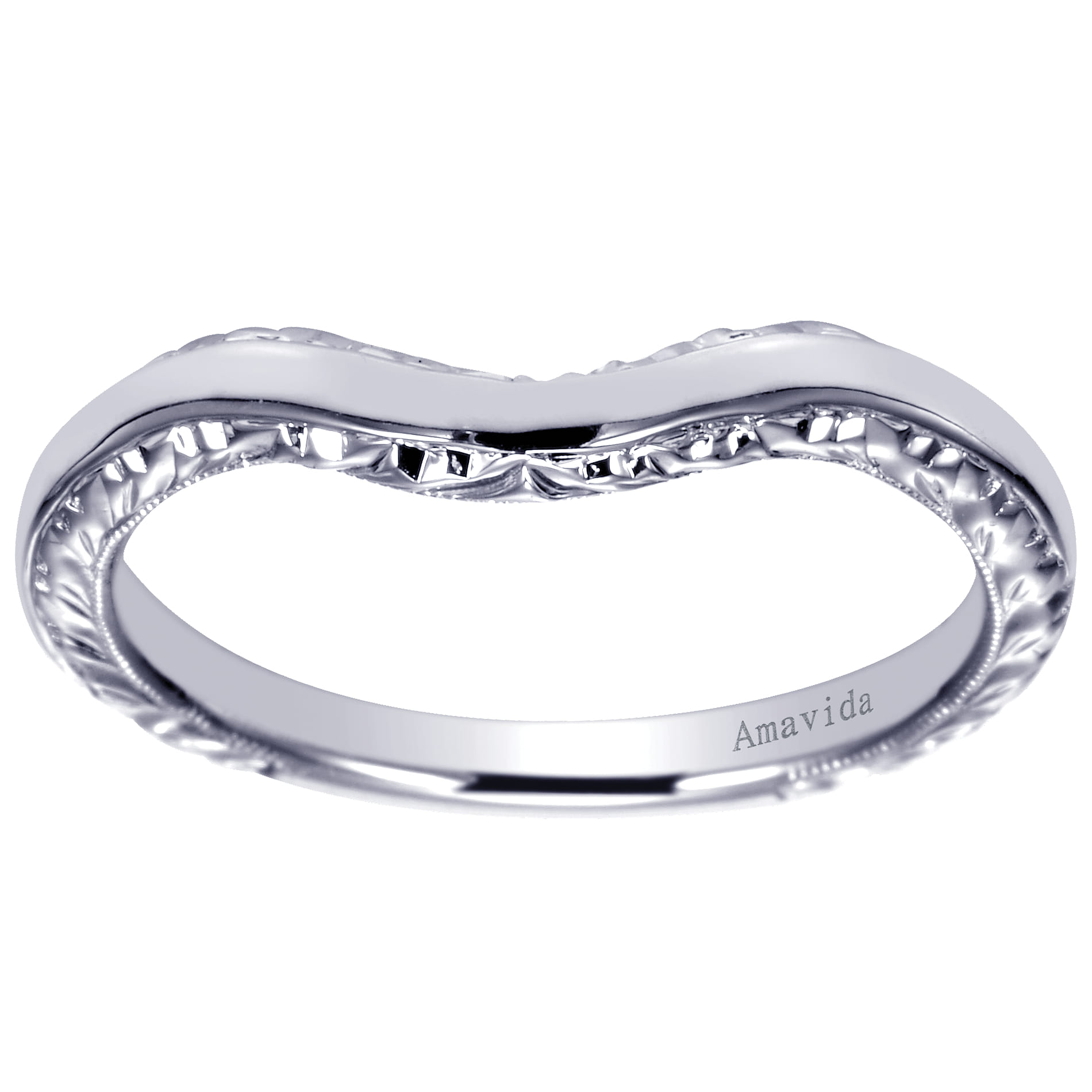 18K White Gold Matching Wedding Band - Shot 5