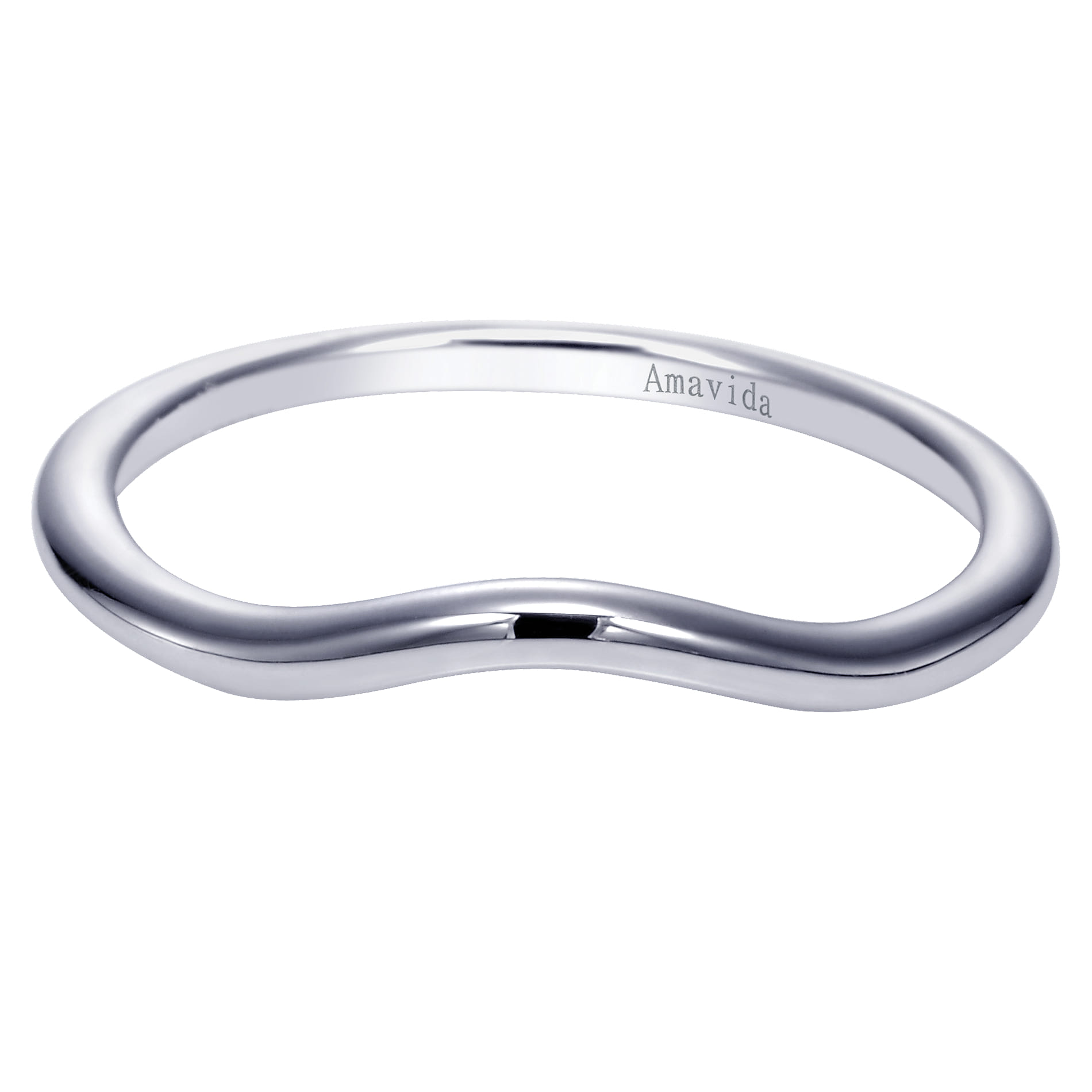 18K White Gold Matching Wedding Band - Shot 1