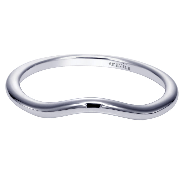 18K White Gold Matching Wedding Band - Shot 1