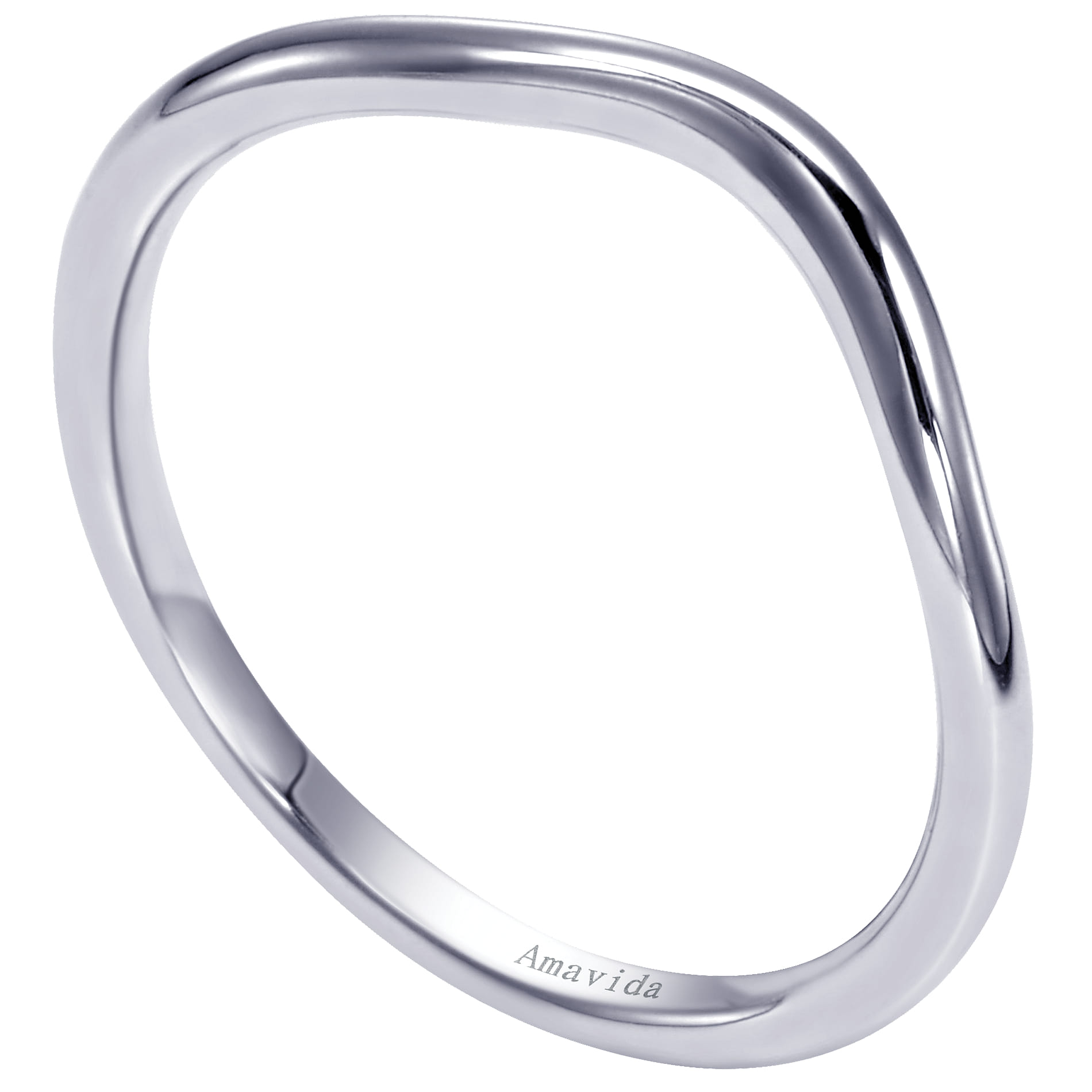 18K White Gold Matching Wedding Band - Shot 3