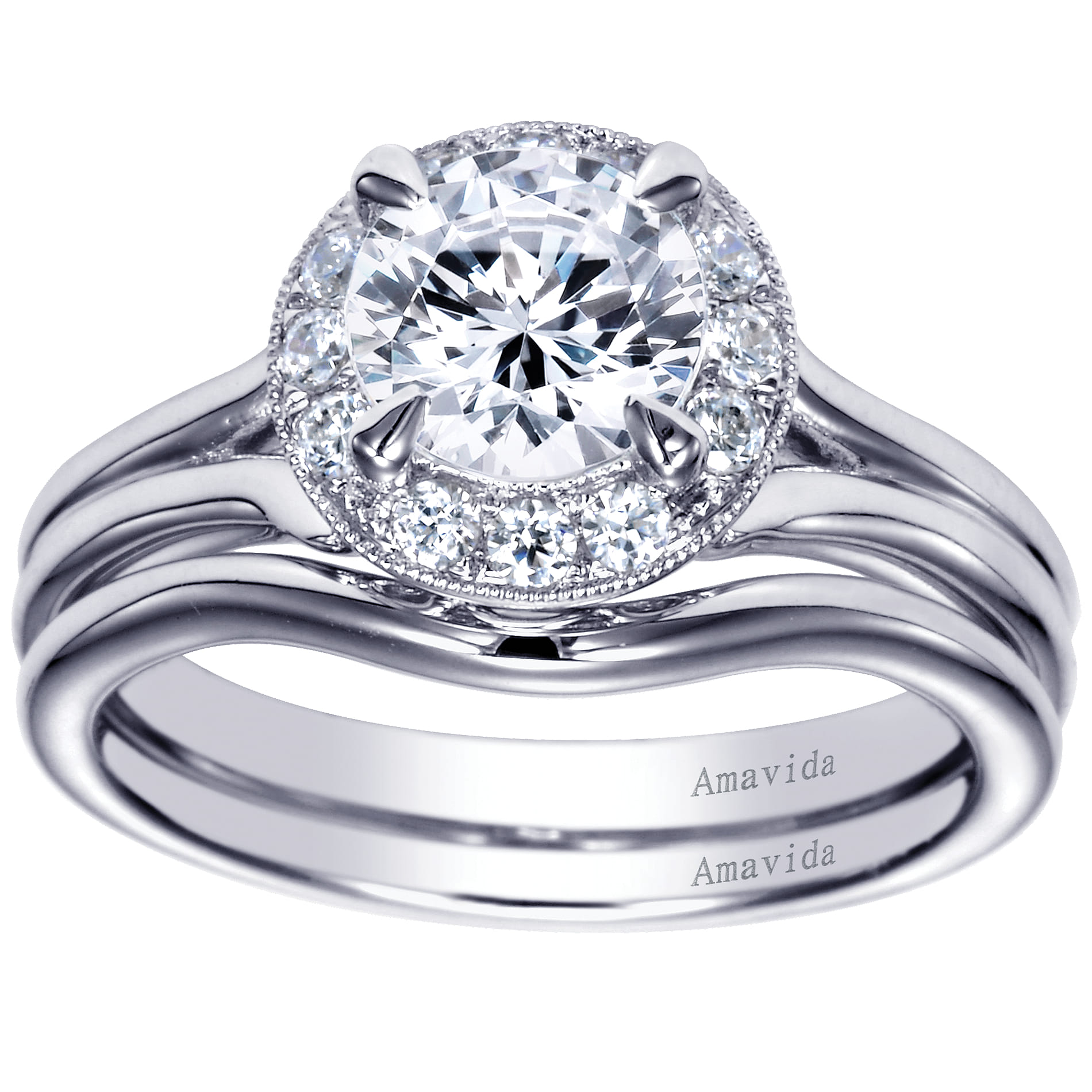 18K White Gold Matching Wedding Band - Shot 4
