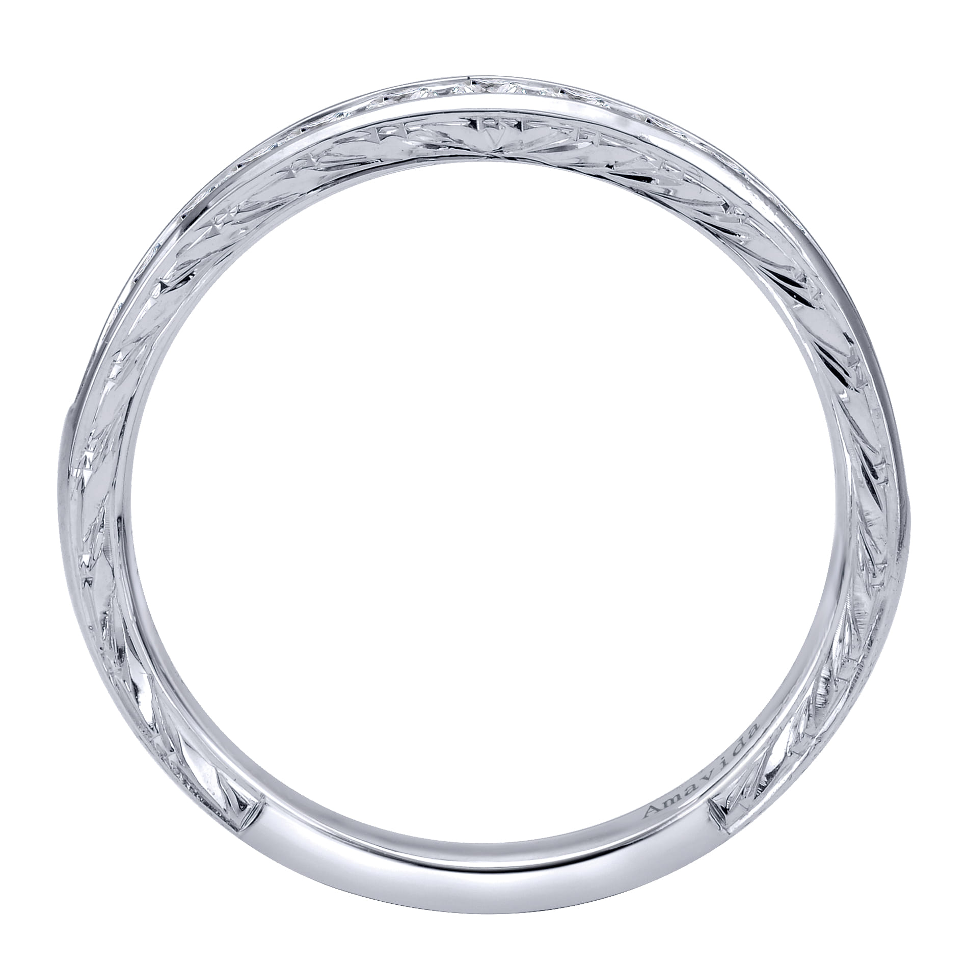 18K White Gold Matching Wedding Band - 0.34 ct - Shot 2