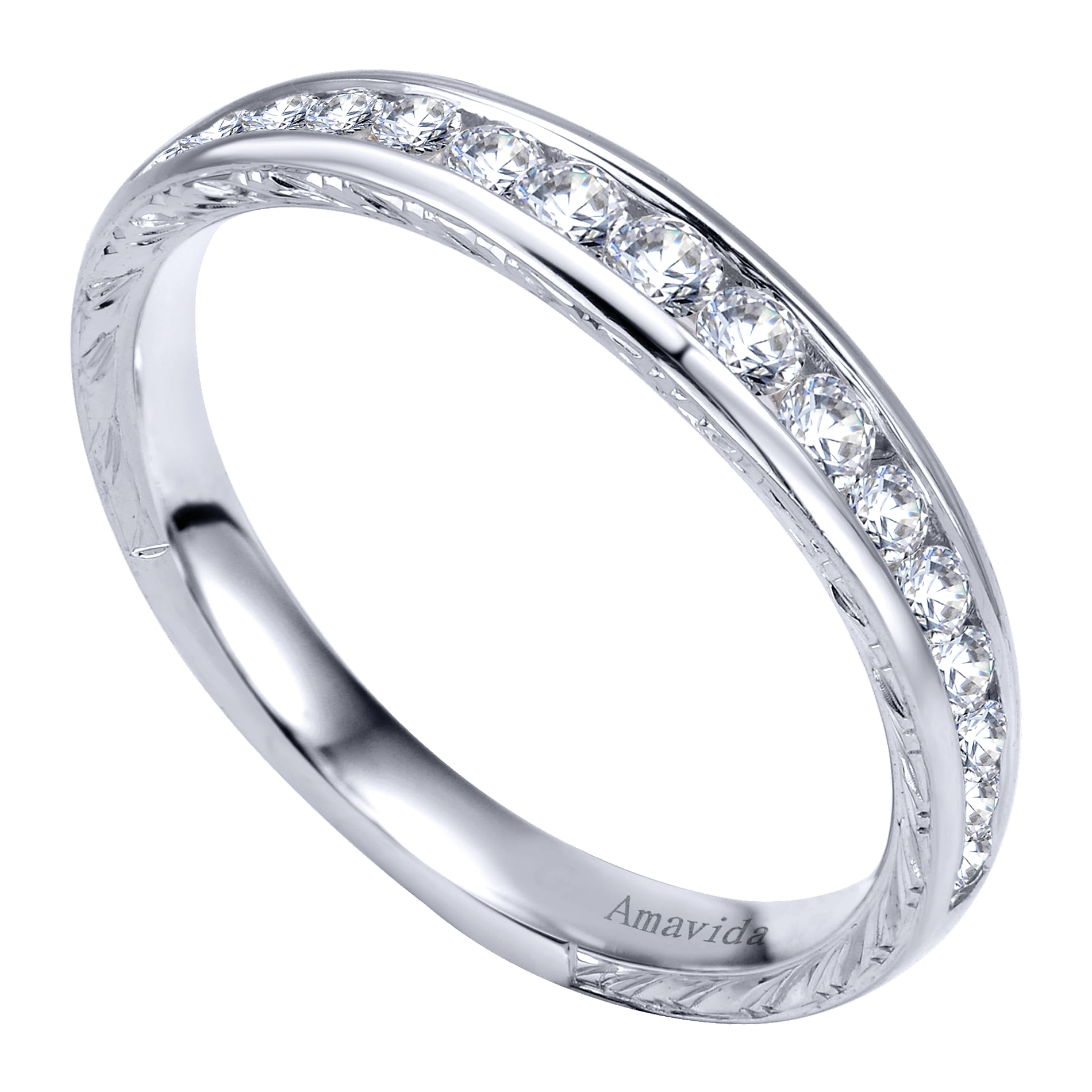 18K White Gold Matching Wedding Band - 0.34 ct - Shot 3