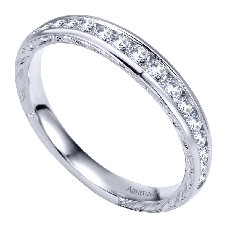18K White Gold Matching Wedding Band - 0.34 ct - Shot 3