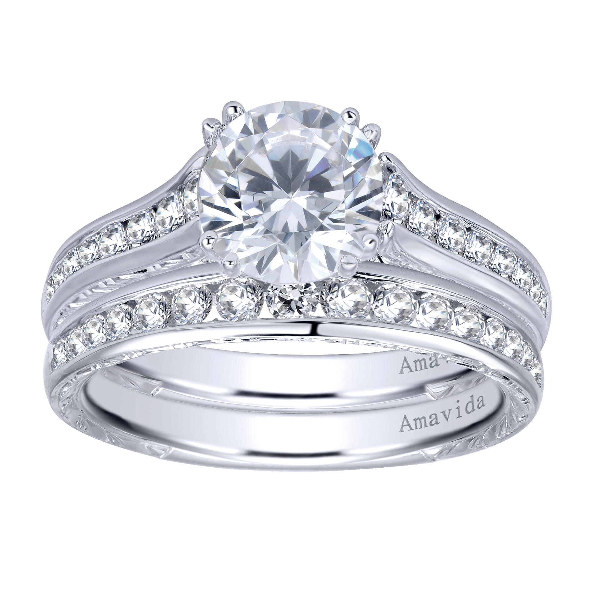 18K White Gold Matching Wedding Band - 0.34 ct - Shot 4
