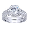 18K White Gold Matching Wedding Band - 0.34 ct