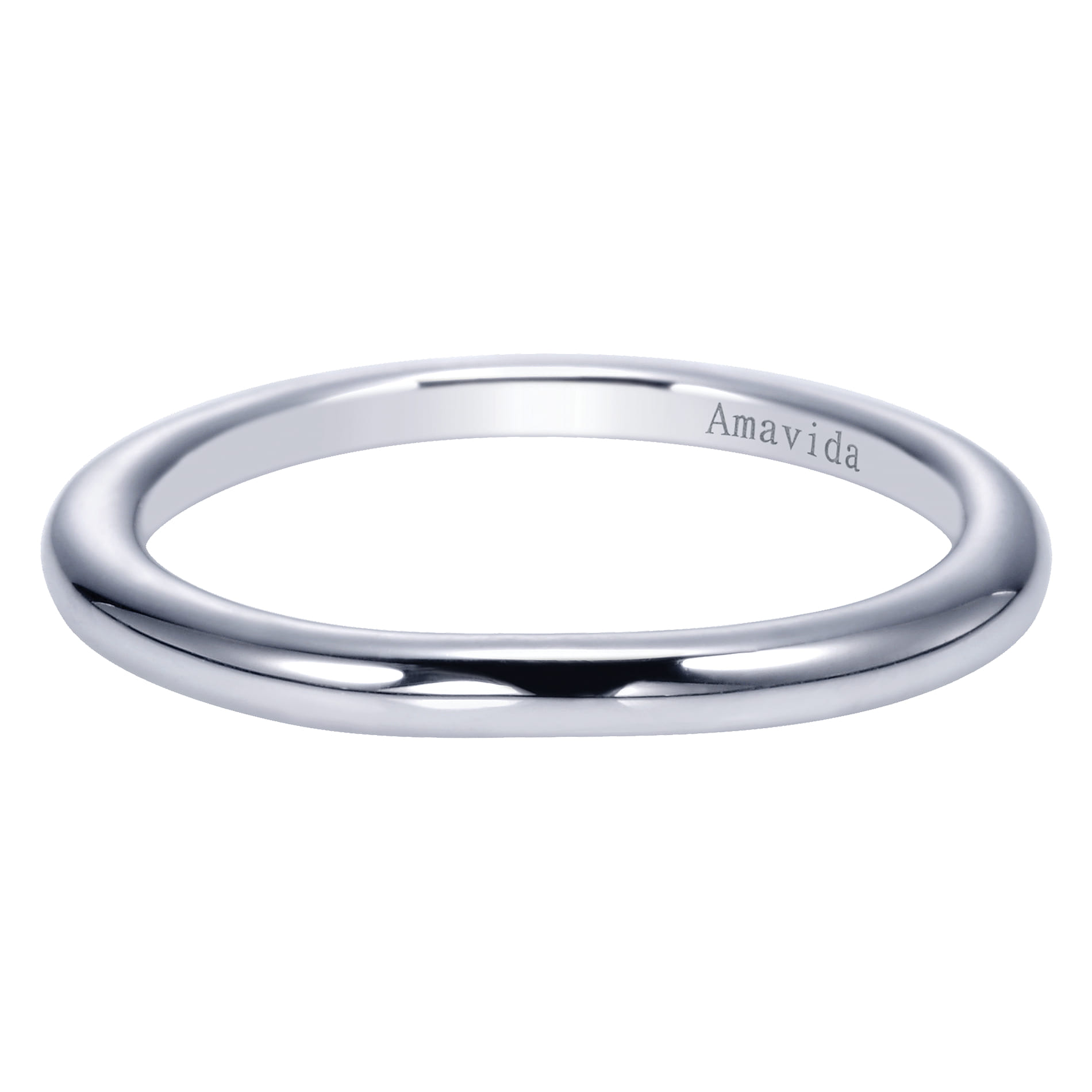 18K White Gold Matching Wedding Band - Shot 1
