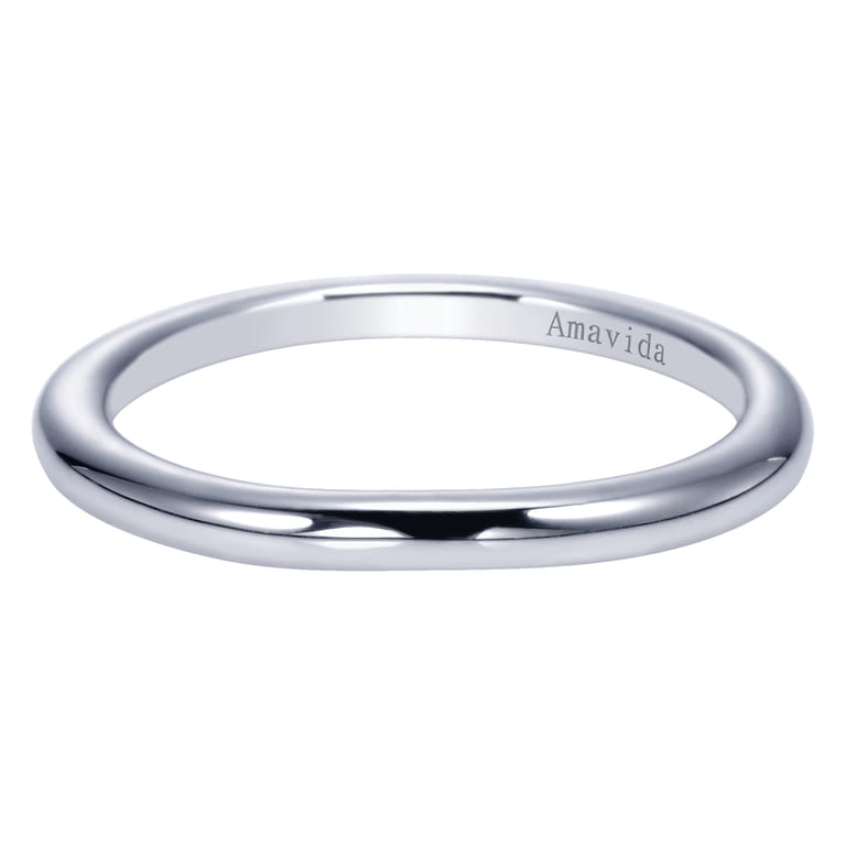 18K White Gold Matching Wedding Band - Shot 1