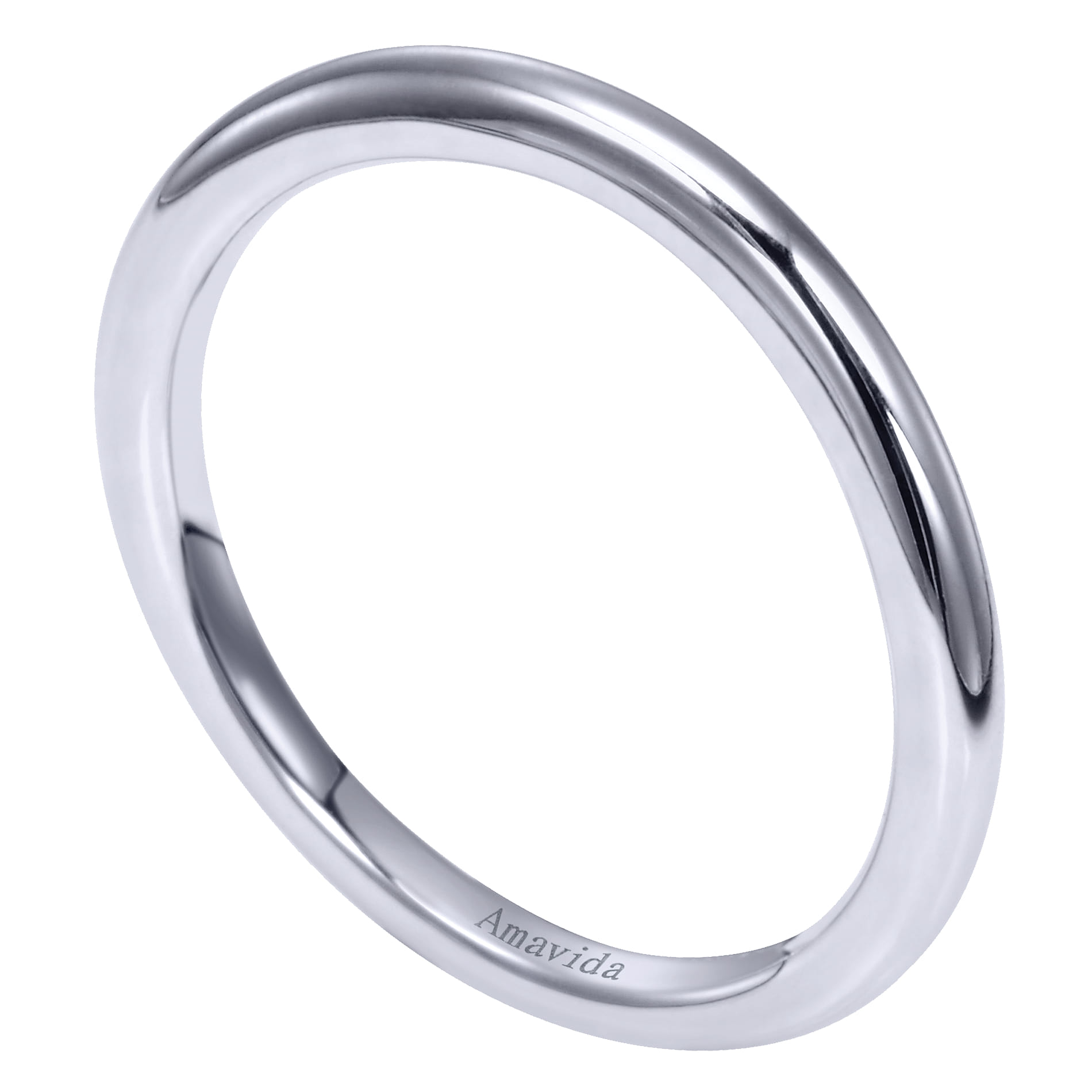 18K White Gold Matching Wedding Band - Shot 3