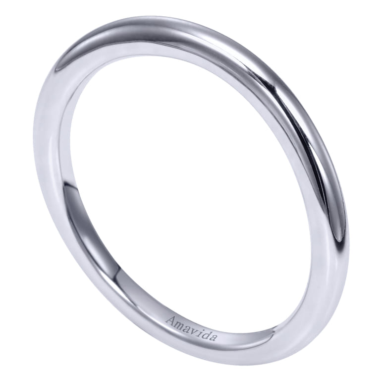 18K White Gold Matching Wedding Band - Shot 3