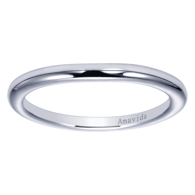 18K White Gold Matching Wedding Band - Shot 5