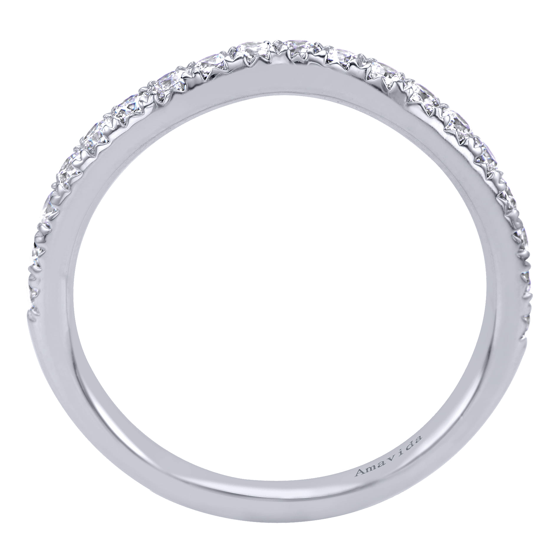 18K White Gold Matching Wedding Band - 0.39 ct - Shot 2
