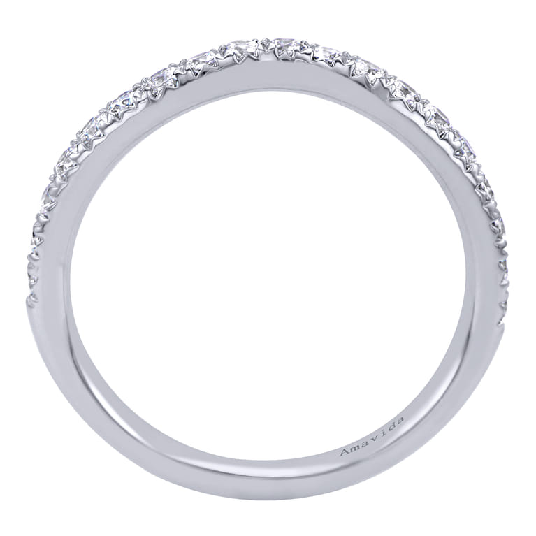 18K White Gold Matching Wedding Band - 0.39 ct - Shot 2