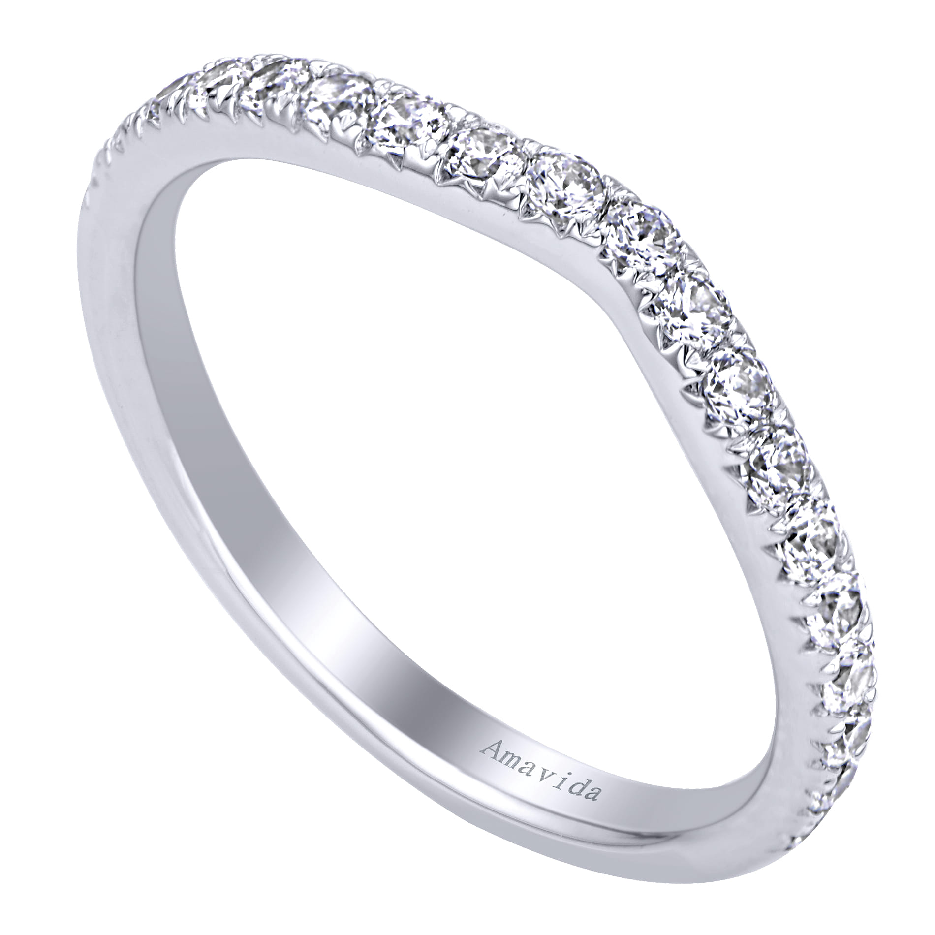 18K White Gold Matching Wedding Band - 0.39 ct - Shot 3