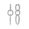 18K White Gold Multi Link Diamond Drop Huggies - 2.3 ct