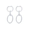 18K White Gold Multi Link Diamond Drop Huggies - 2.3 ct