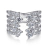 18K White Gold Multi Row Diamond Statement Ring - 1.45 ct