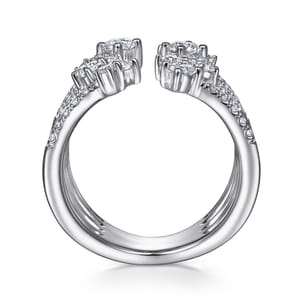 18K White Gold Multi Row Diamond Statement Ring