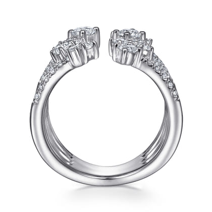 18K White Gold Multi Row Diamond Statement Ring