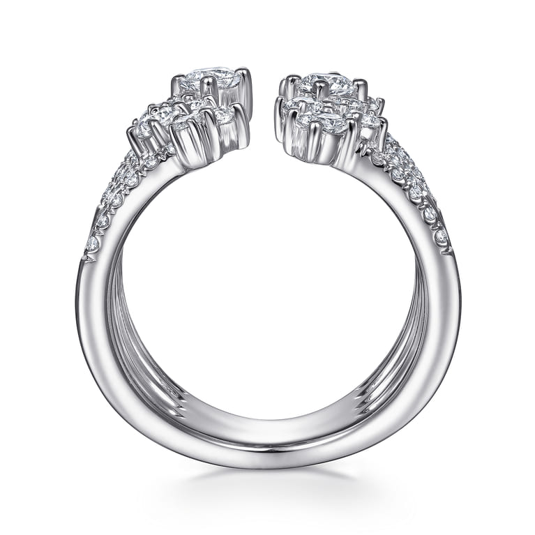 18K White Gold Multi Row Diamond Statement Ring - 1.45 ct - Shot 2
