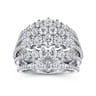 18K White Gold Multi Row Diamond Station Ring - 2.15 ct