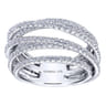 18K White Gold Multi Row Intersecting Diamond Ring - 2.17 ct