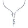 18K White Gold Open Diamond Cluster Collar Necklace - 5.31 ct