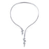 18K White Gold Open Diamond Cluster Collar Necklace - 5.31 ct