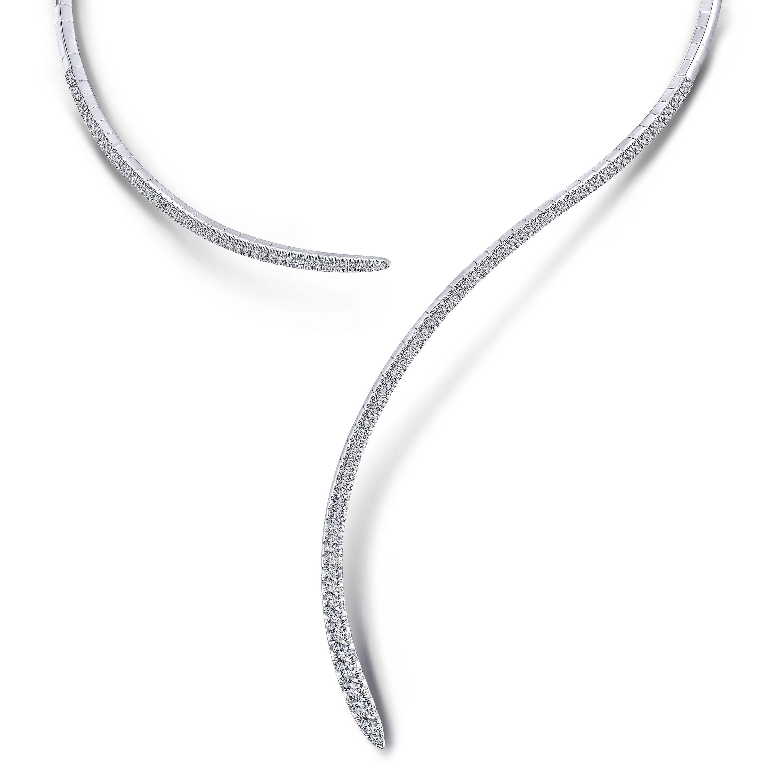 18K White Gold Open Diamond Collar Necklace