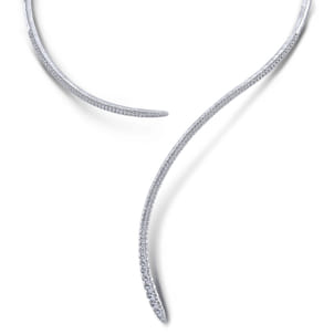 18K White Gold Open Diamond Collar Necklace
