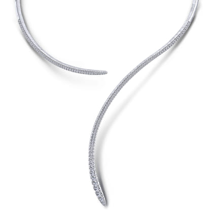 18K White Gold Open Diamond Collar Necklace