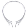 18K White Gold Open Multi Row Diamond Statement Necklace - 3.97 ct