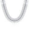 18K White Gold Pave Diamond Spike Statement Necklace - 7.06 ct