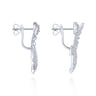 18K White Gold Peek A Boo Diamond Fan Earrings - 2.45 ct