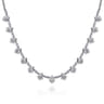 18K White Gold Princess and Round Diamond Necklace - 5.08 ct
