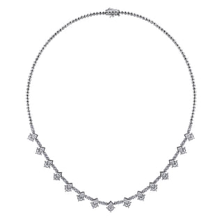 18K-White-Gold-Princess-and-Round-Diamond-Necklace2