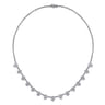 18K White Gold Princess and Round Diamond Necklace - 5.08 ct